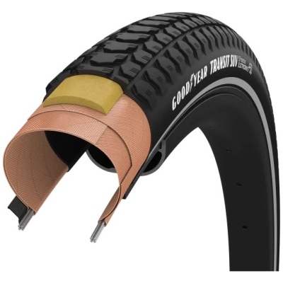 фото - Покришка 700×45 (45-622) GoodYear Transit SUV S3:Protection, Wire, Black + світловідбиваючі смуги, 60tpi